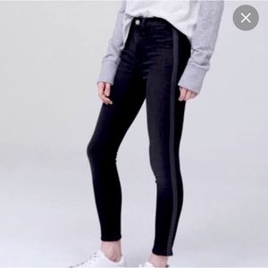 Rag & Bone Black Tuxedo Stripe Ankle Jean